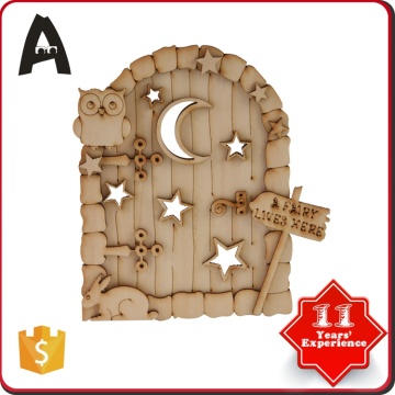 Home Decor Carved Wooden door Shape Decoration bird nest miniature wood crafts small wood crafts