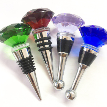 2024 Crystal Diamond Shape Wine Bottle Stoppers for Wedding Favors and Birthday Gifts
