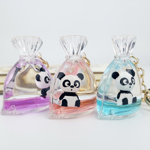 Panda Liquid Quicksand 열쇠 고리