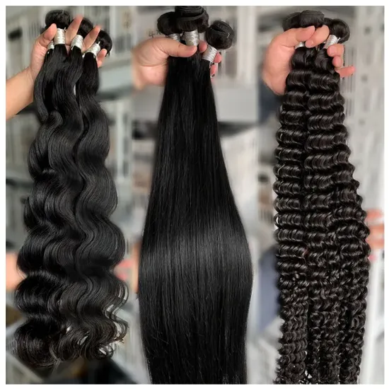 Wholesale Raw Indian Machine Double Weft Virgin Human Hair Extensions