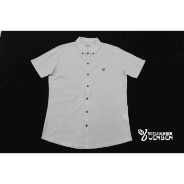 Camisa de manga curta masculina de piquê com carcela longa