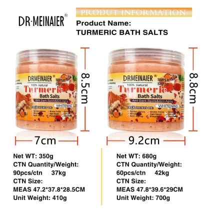 Wholesale Organic Turmeric Foaming Bath Salt Exfoliator for Skincare