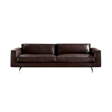 Высококачественный черный кожаный диван