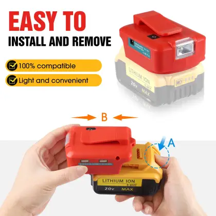 18V Battery Adapter for Dewalt USB and Type C Chargers - Fast Charging Solution