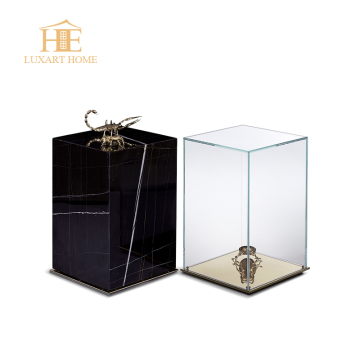 Customizable Modern Organic Glass Side Table for Living Room and Bedroom