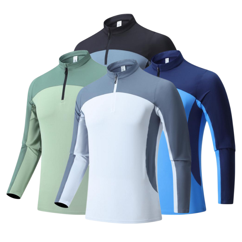 Men Long Sleeve Quarter Training Jogging Wear
