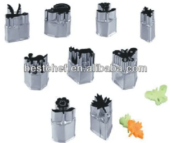 stainless steel Set of 9 vegetable cutters