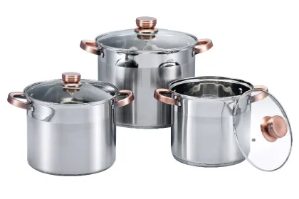 Stainless Steel Stock Pot with Golden Knob