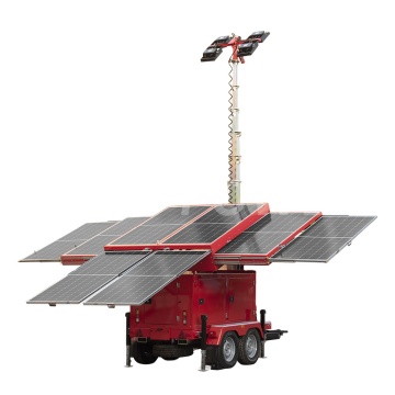 Mobile Solar Light Tower: LED Outdoor Light on Trailer
