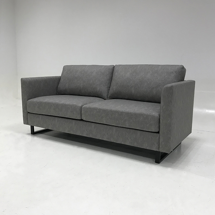 Double sofa solid color leather