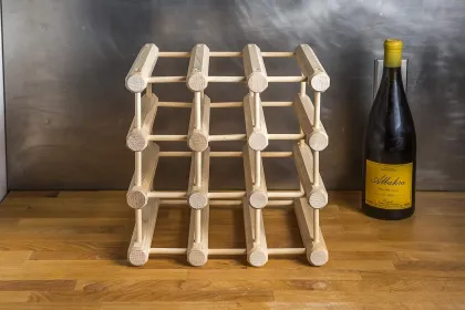 Sustainable Large Capacity Wooden Wine Rack for Bamboo Wine Cellar and Party Use