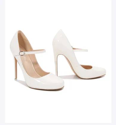 Elegant Bridal Leather Mary Jane Heels & High Heel Pumps for Weddings