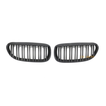 ABS E63 Przednia przednia kratka Chrome Chrome Black Double Slat dla BMW 6 Series 2006-2010