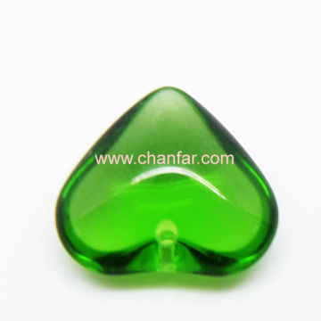 Smooth Green Crystal Heart Necklace Pendant