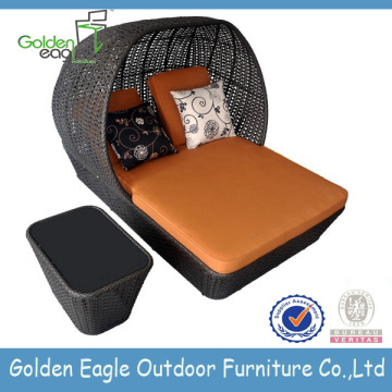 Outdoor garden furniture wicker sofa bed