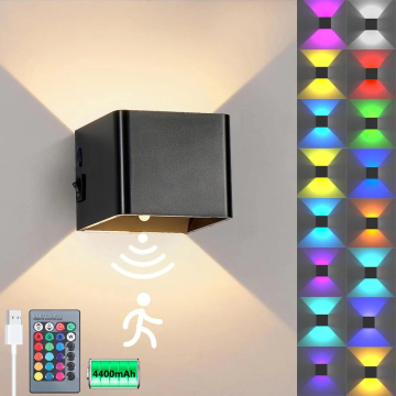 4400mAh Aluminum Indoor Cube USB Rechargeable Magnetic Wall Lamp with RGB & 3 Color Temperatures and Remote Control