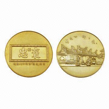 Brass Coins, Available in Various Colors, OEM Orders Welcomed