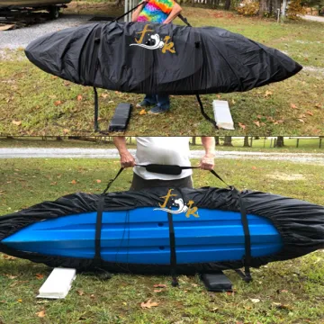 High-Quality Waterproof Black Kayak/Canoe Cover - Durable Oxford Fabric, Various Sizes