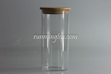 Wholesale glass jar with bamboo lid , glass spice jar