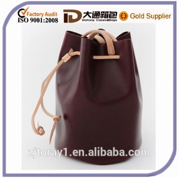 Women Leather Bucket Bag Cheap Girl Shoulder Bag