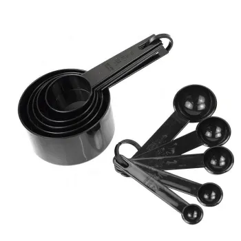 10-Piece Plastic Measuring Cups and Spoons Set for Baking and Kitchen Use