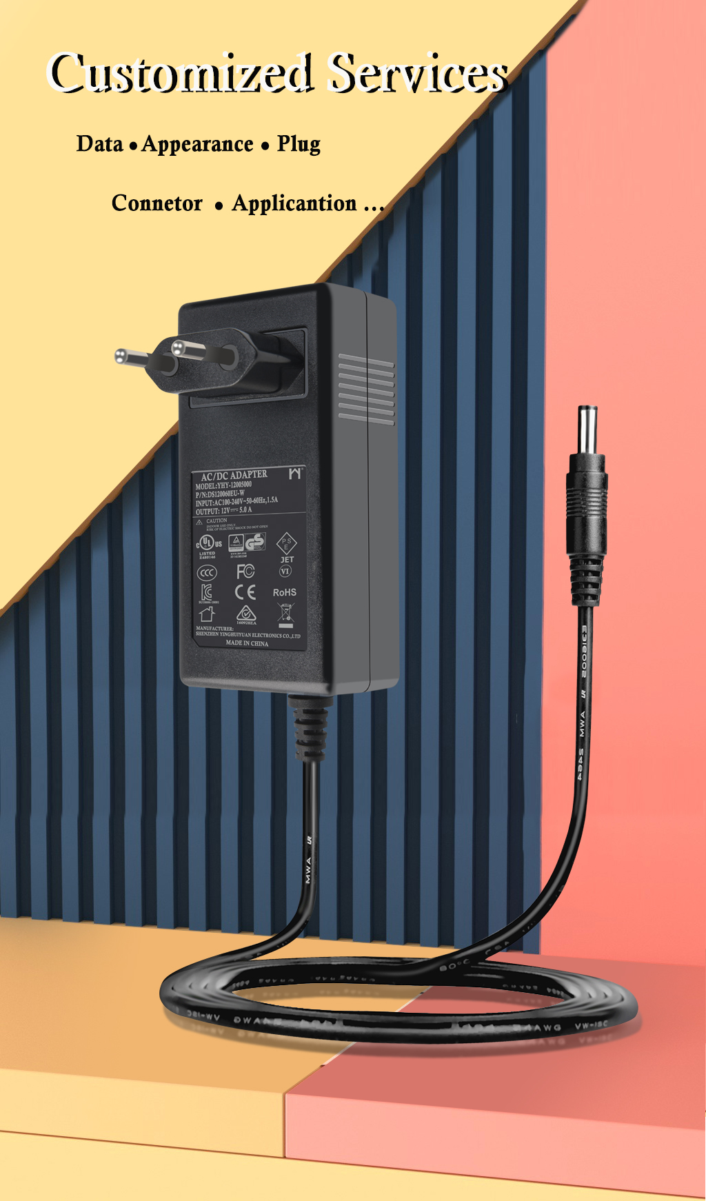 48W AC DC Power Adapter 24volt 2amp