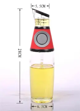Useful Commercial Press Measure Vinegar Oil Dispenser Glass Bottle for Kitchen Tools