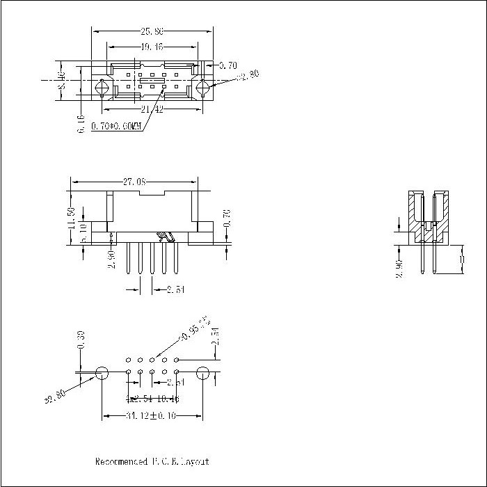 DMS-XX-XXX-220 DIN41612 Vertical Plug Type 0.33Q Connectors-Inversed 10 Positions