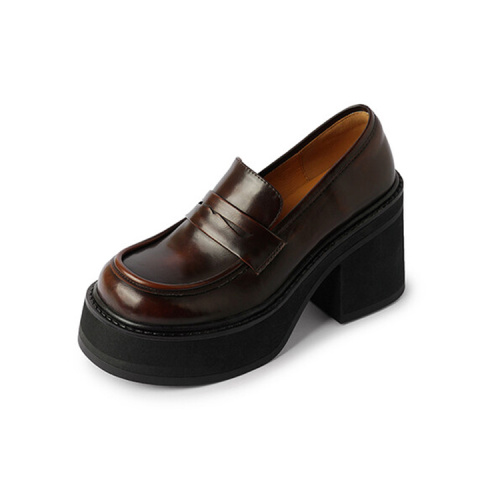 Womens Platform Loafers Chunky Loafers Round Toe