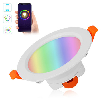 Tuya WiFi Intelligent LED Downlight - ECOJAS ZTM-WIFI3 7W, Dimmable CCT RGB
