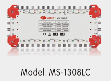 13X8 Cascade Satellite Multiswitch with Indicating LED 13 inputs 8 outputs Model MS-1308LC