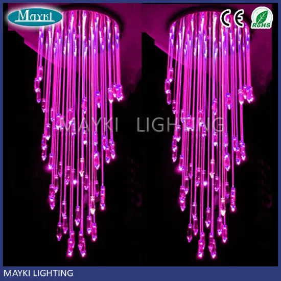 Hot sale feather fiber optic chandelier for wedding decoration