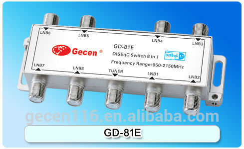 2016 GECEN DiSEqC Switch 8 in 1 GD-81E/DiSEqC Switch/DiSEqC 2.0 Switch