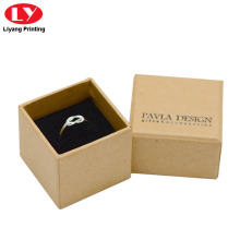 Подарочная коробка кольцо с коричневым крафтом с крышкой