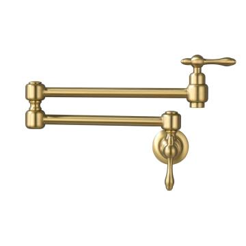 Gold Wall Pot Filler Folding Faucet in Kitchen