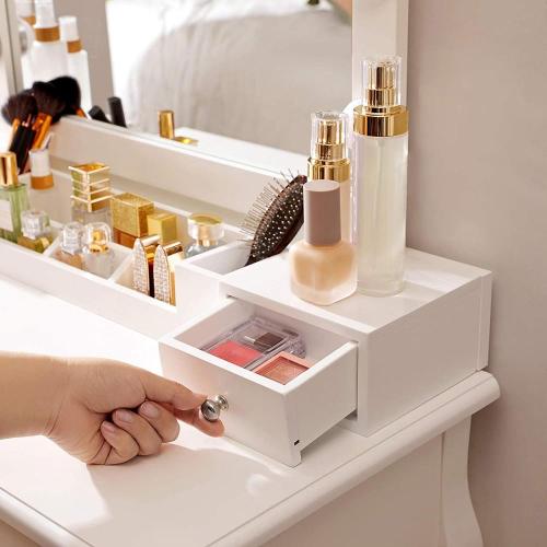 White Led Mirror Drawer Vanity Table Makeup Designs