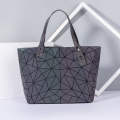 Bolso luminoso del bolso de cuero de la PU del estilo geométrico