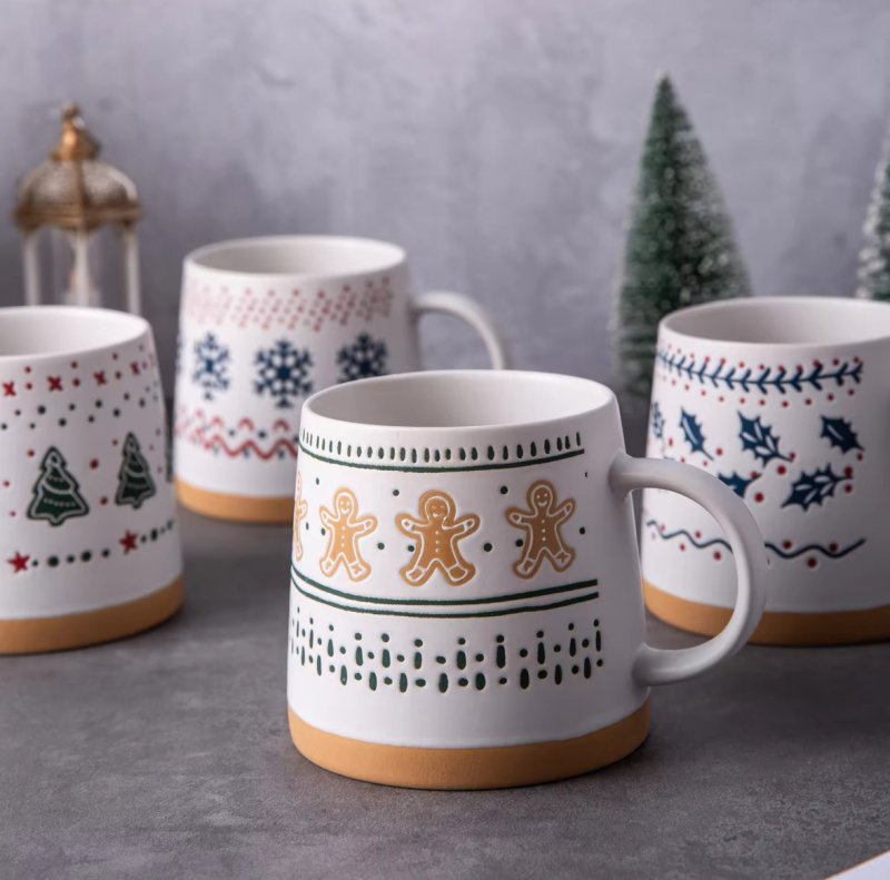 Christmas - themed Handmade Ceramic Mugs