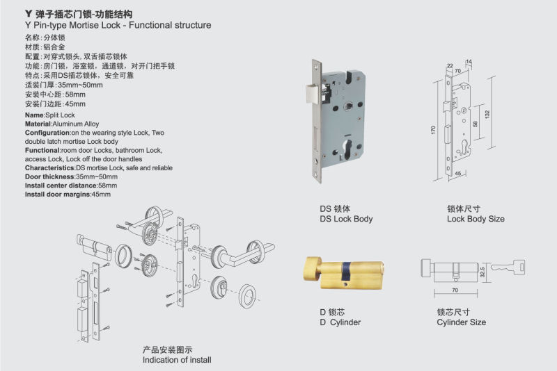 China Handle Lock Wholeale Manufacturer (YDS007)