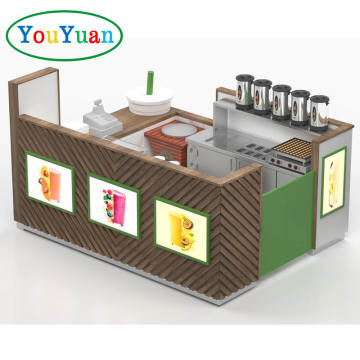 Retail Bakery Glass Display Showcases for Shopping Malls and Bubble Tea Kiosks