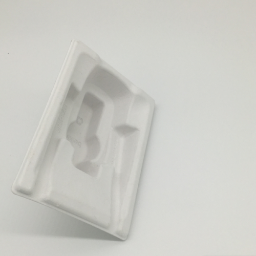 Durable wet press moulded pulp paper tray