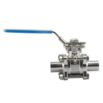 Weld Hygienic Ferrule End 3pc Χειροκίνητη βαλβίδα μπάλας