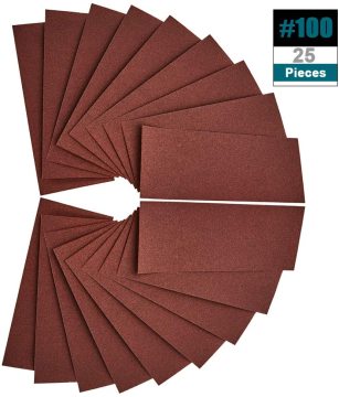 Vibratite 9 x 3.6 Inch 100 Grit Red Abrasive Sanding Sheets for Sander Polishing