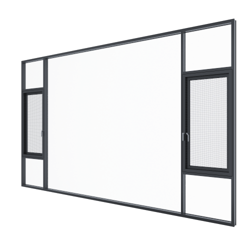 Janela de batente de alumínio resistente de 1,8 mm
