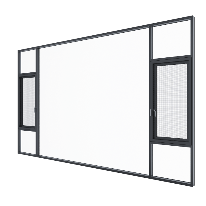 Janela de batente de alumínio resistente de 1,8 mm