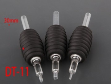 dimensione di 30mm, nero monouso Silicone impugnature in gomma tatuaggio con puntali di plastica