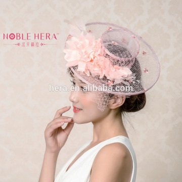 Fancy Pink Elegant Ladies Top Church Hats for Party with Veil 671HC