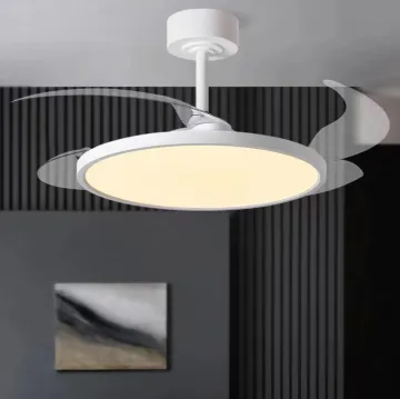Ultra Thin Smart LED Ceiling Fan Light with Retractable Remote Control