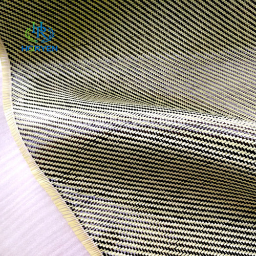 Twill leichtgewichtige Aramid -Kohlenstoffhybridfasergewebe gelb