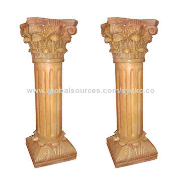 Yellow Decorative Customized Marble Column in Stock